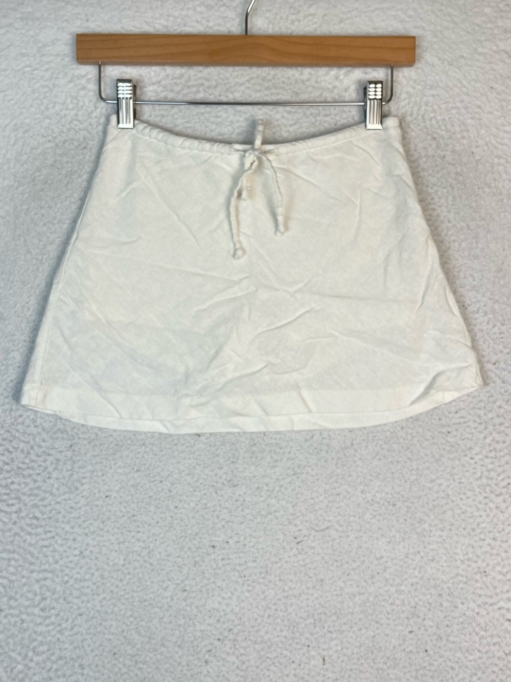 Garage white linen mini skort